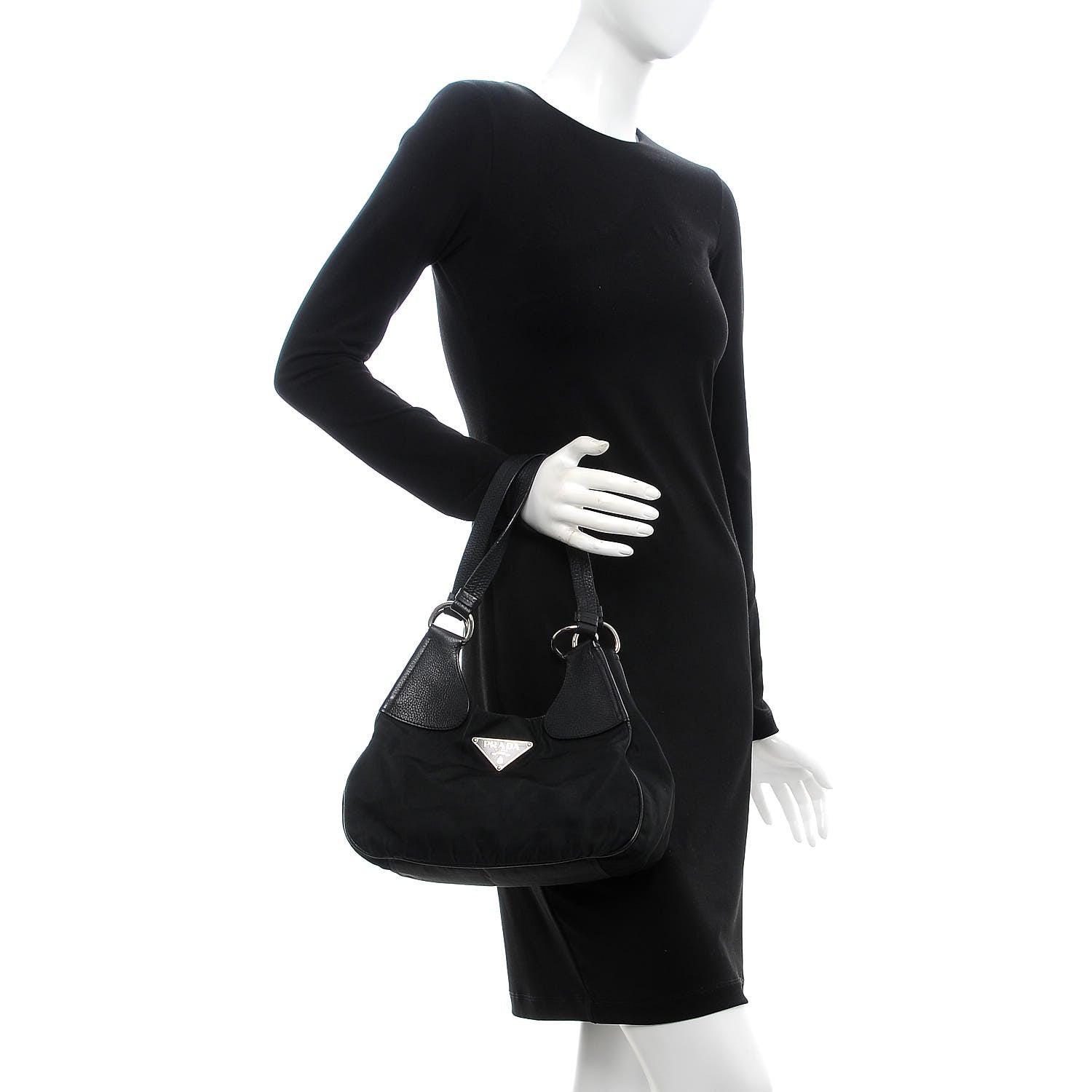 Prada Tessuto Nylon Hamal Small Shoulder Bag Black 2 of 9