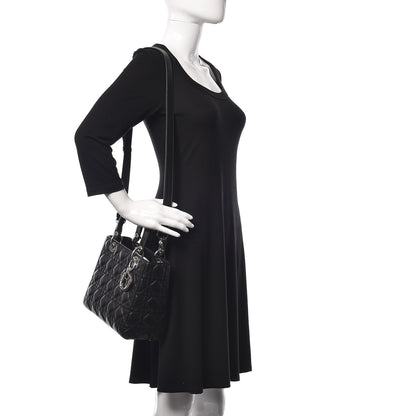 Christian Dior Lambskin Cannage Medium Lady Dior Black 2 of 13