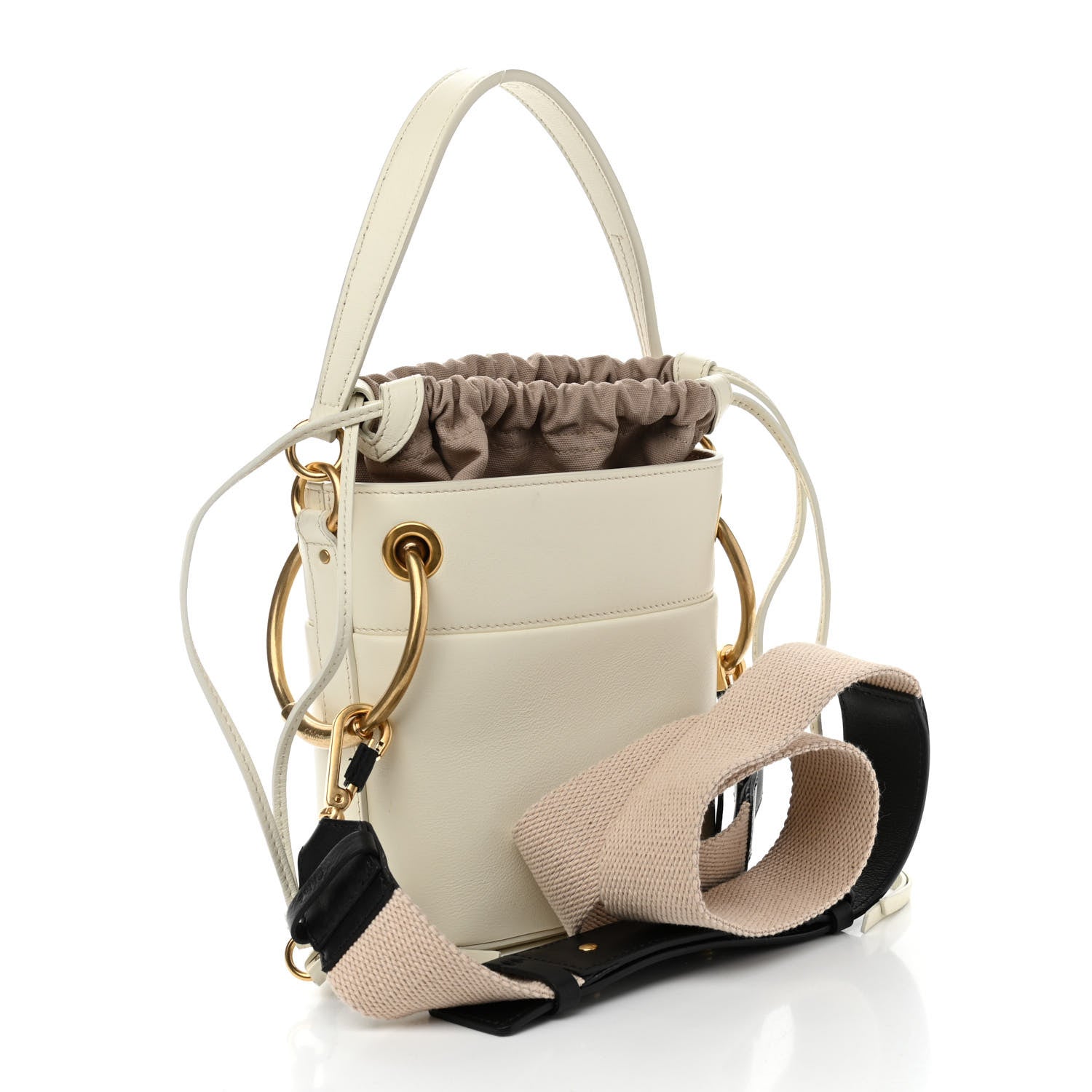 Chloe Smooth Calfskin Mini Roy Bucket Bag Natural White 3 of 12
