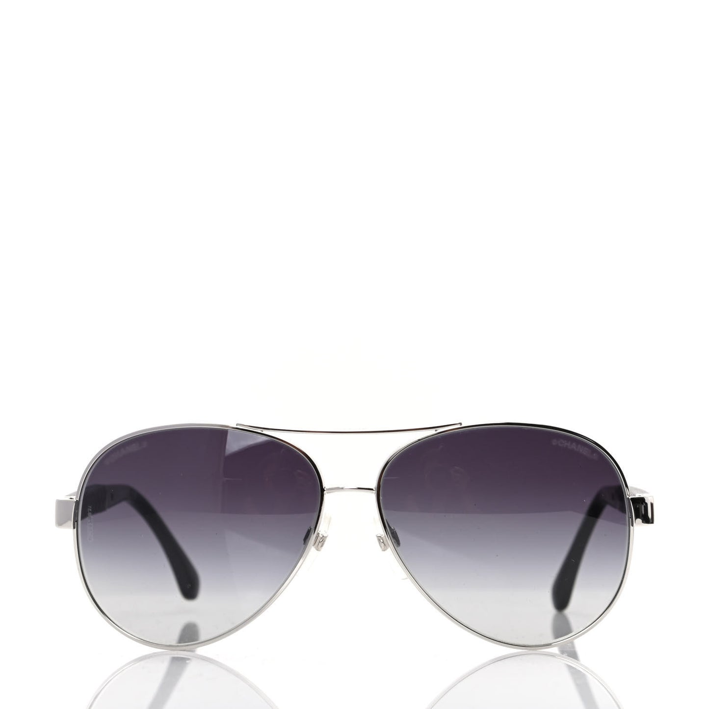 Lambskin Quilted CC Aviator Sunglasses 4195-Q Black