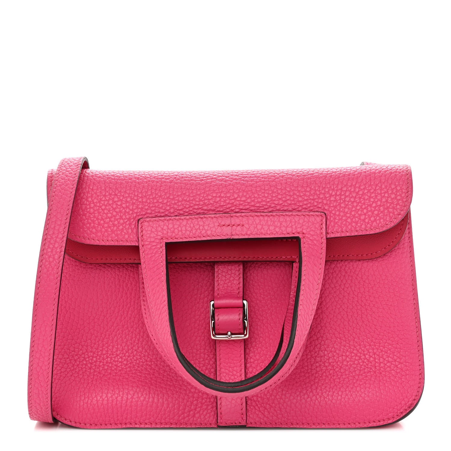 Hermes Taurillon Clemence Halzan 25 Rose Shocking 1 of 11