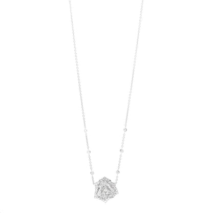 Piaget 18K White Gold Diamond Rose Pendant Necklace 3 of 6