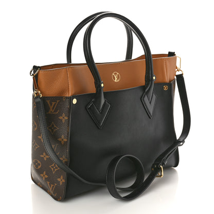 Louis Vuitton Calfskin Monogram On My Side MM Black 3 of 9