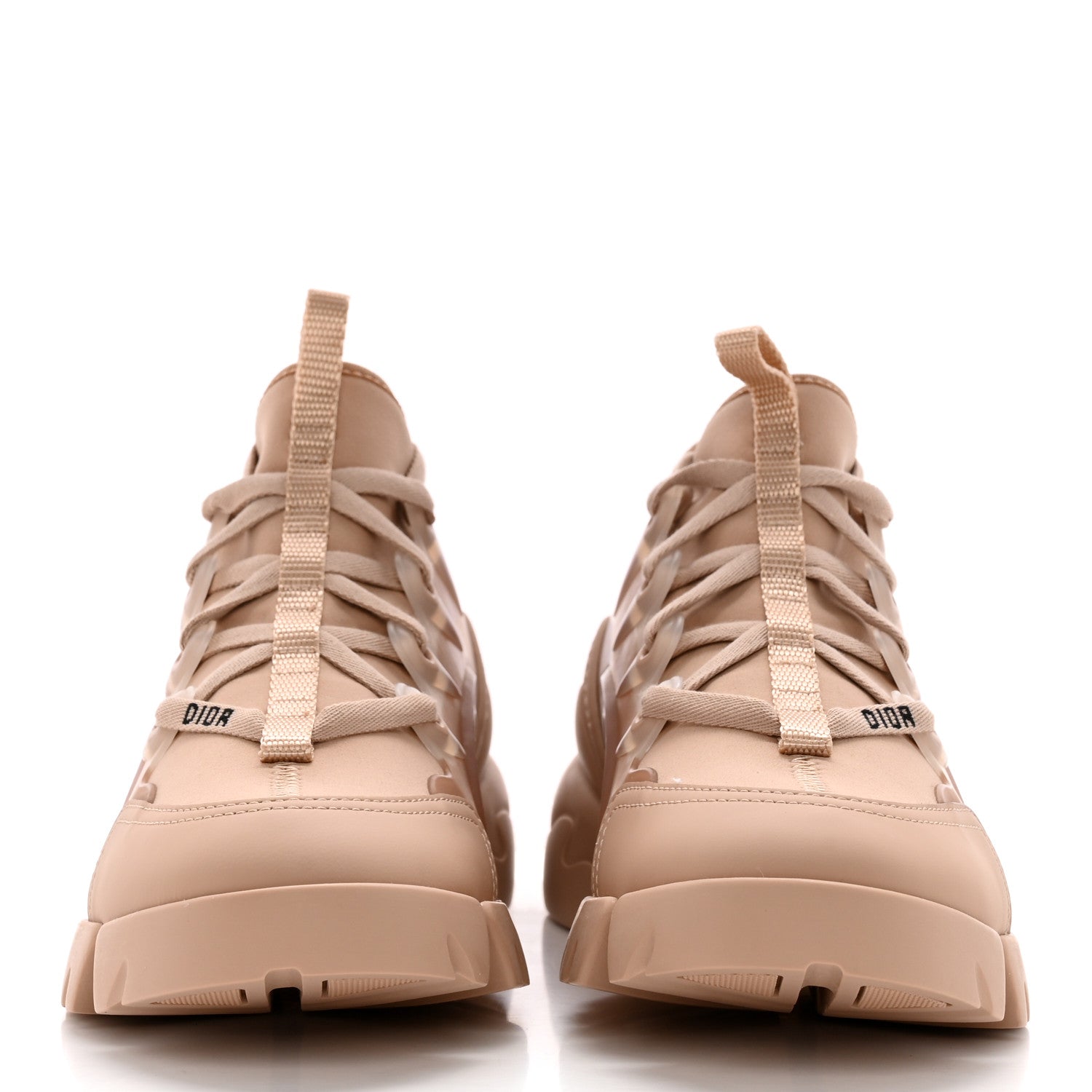 Christian Dior Neoprene Rubber Womens D-Connect Sneakers 37.5 Nude 2 of 10