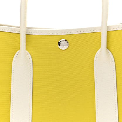 Hermes Toile Officier Vache Country Garden Party 30 TPM Lime White 15 of 22