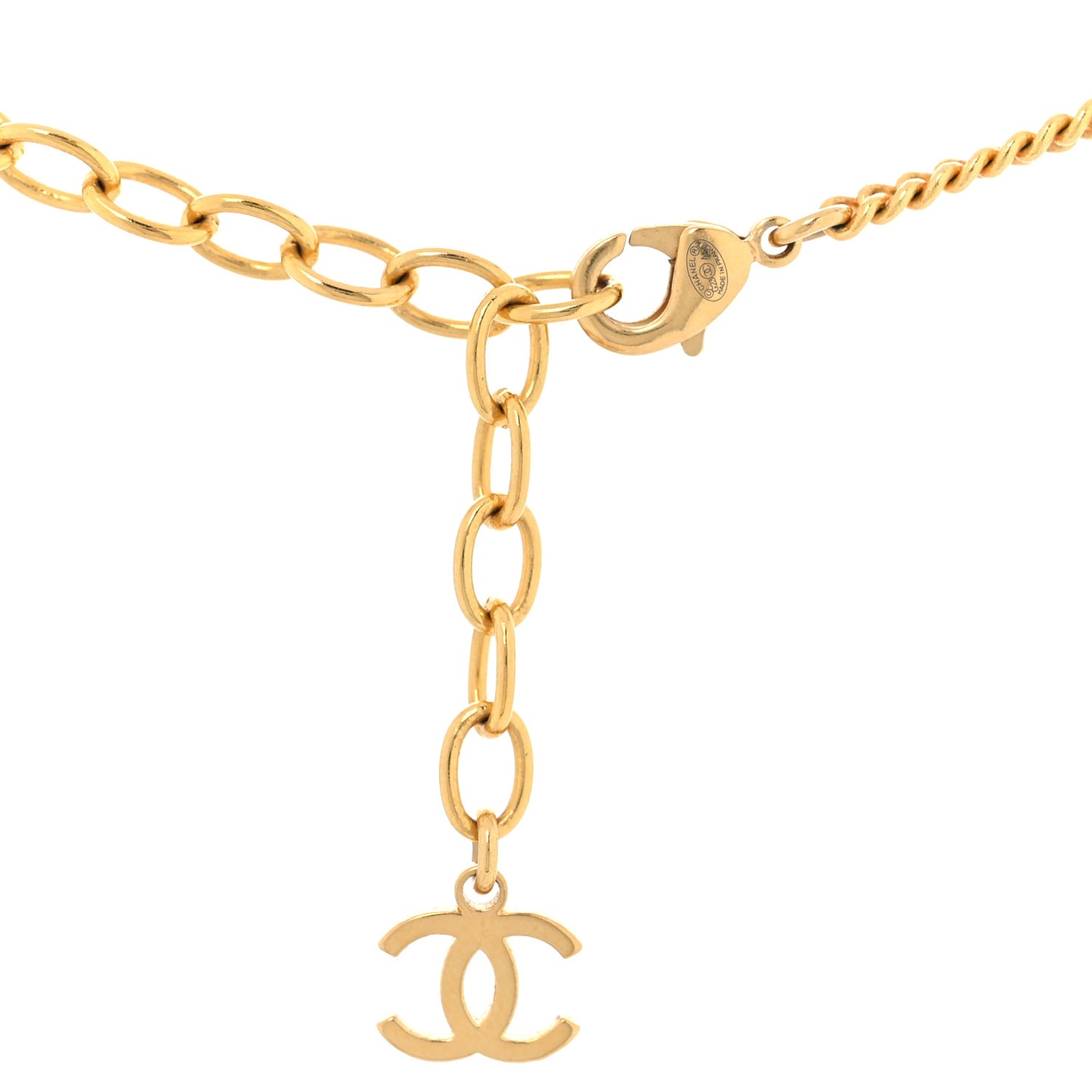 Crystal Pearl CC Africa Pendant Necklace Gold White
