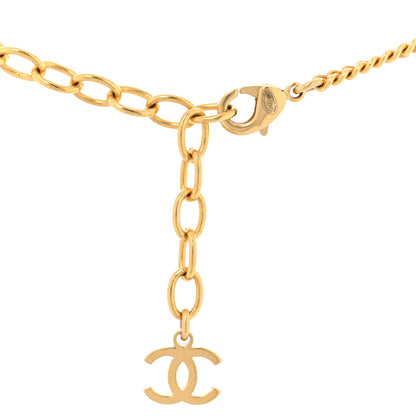 Chanel Crystal Pearl CC Africa Pendant Necklace Gold White 3 of 5