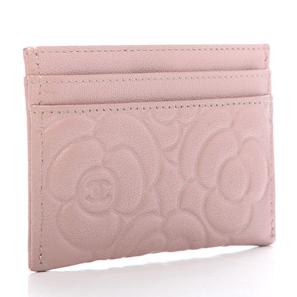 Chanel Goatskin Camellia Embossed Card Holder Light Pink 3 of 8