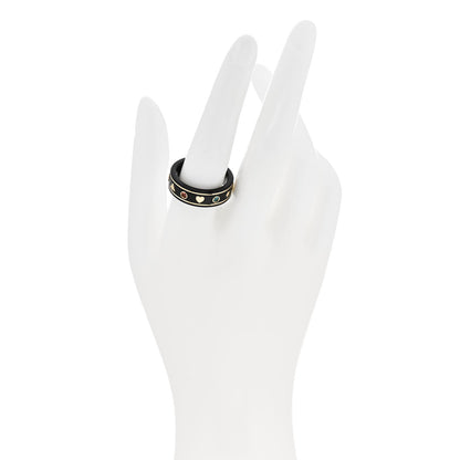 Gucci 18K Yellow Gold Ceramic Topaz Icon Band Ring 60 9 Black 2 of 7