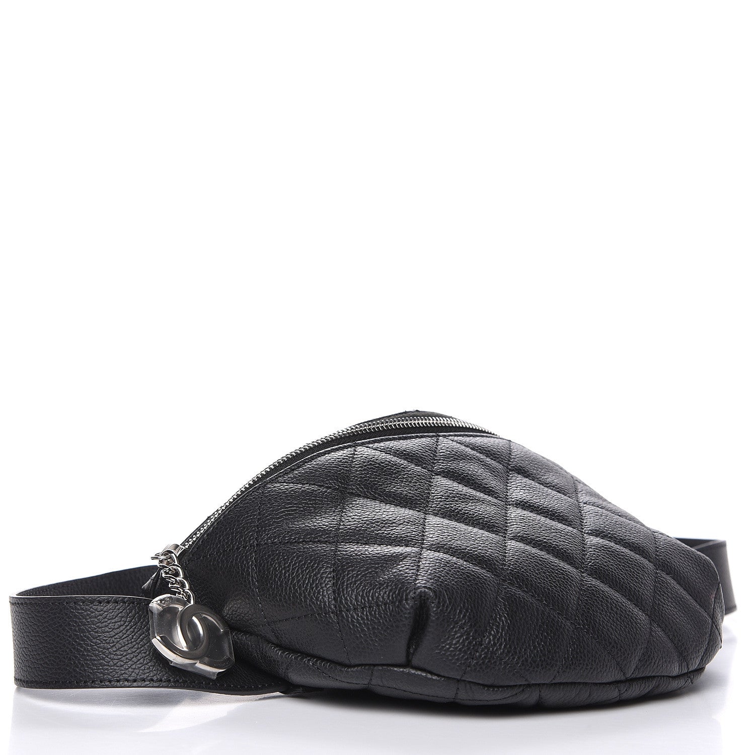 Chanel Grained Calfskin Quilted Waist Belt Bag Black 4 of 9