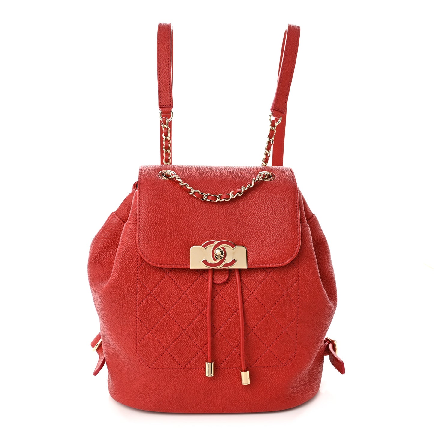 Caviar Quilted Backpack Red