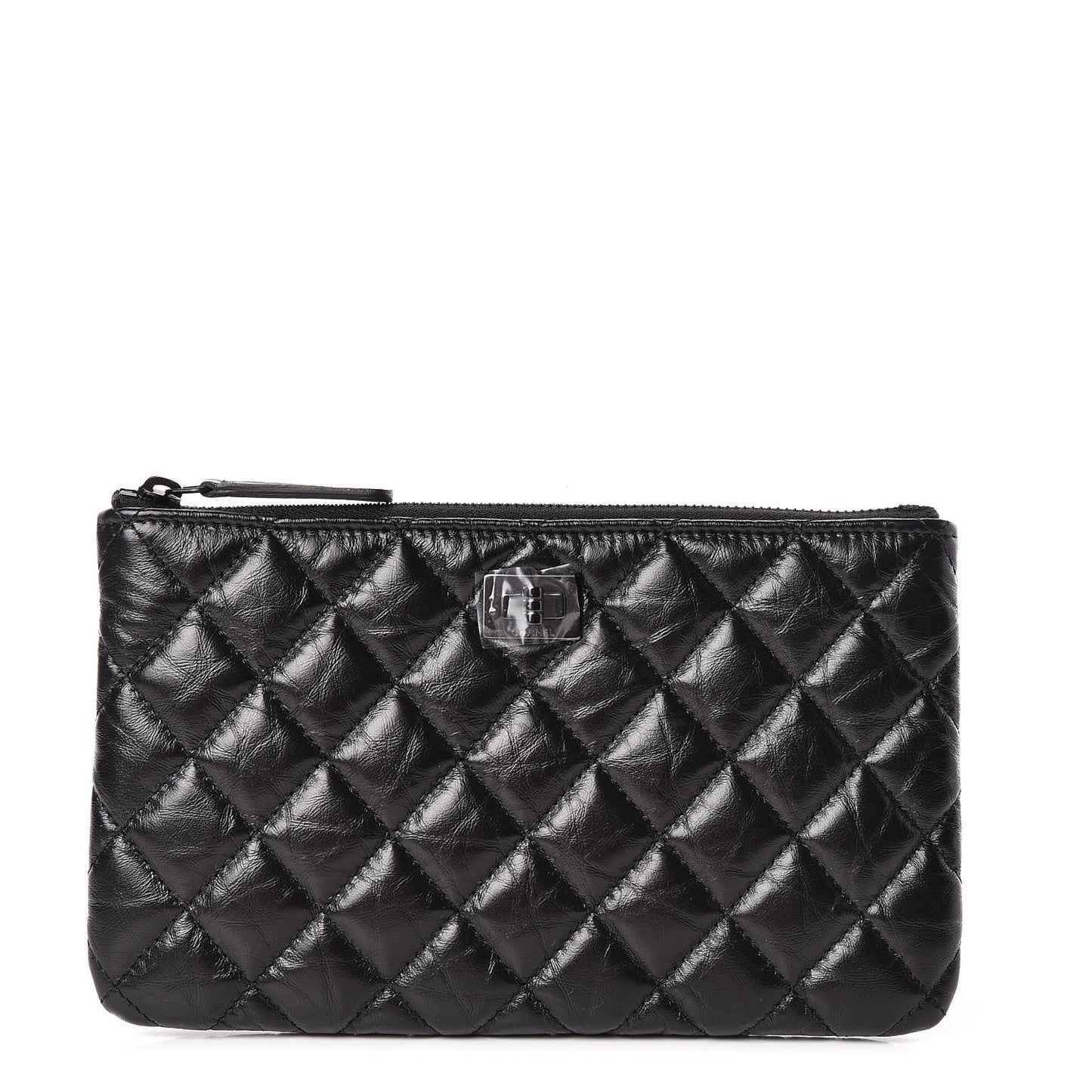 Aged Calfskin Quilted Medium Reissue Cosmetic Case So Black