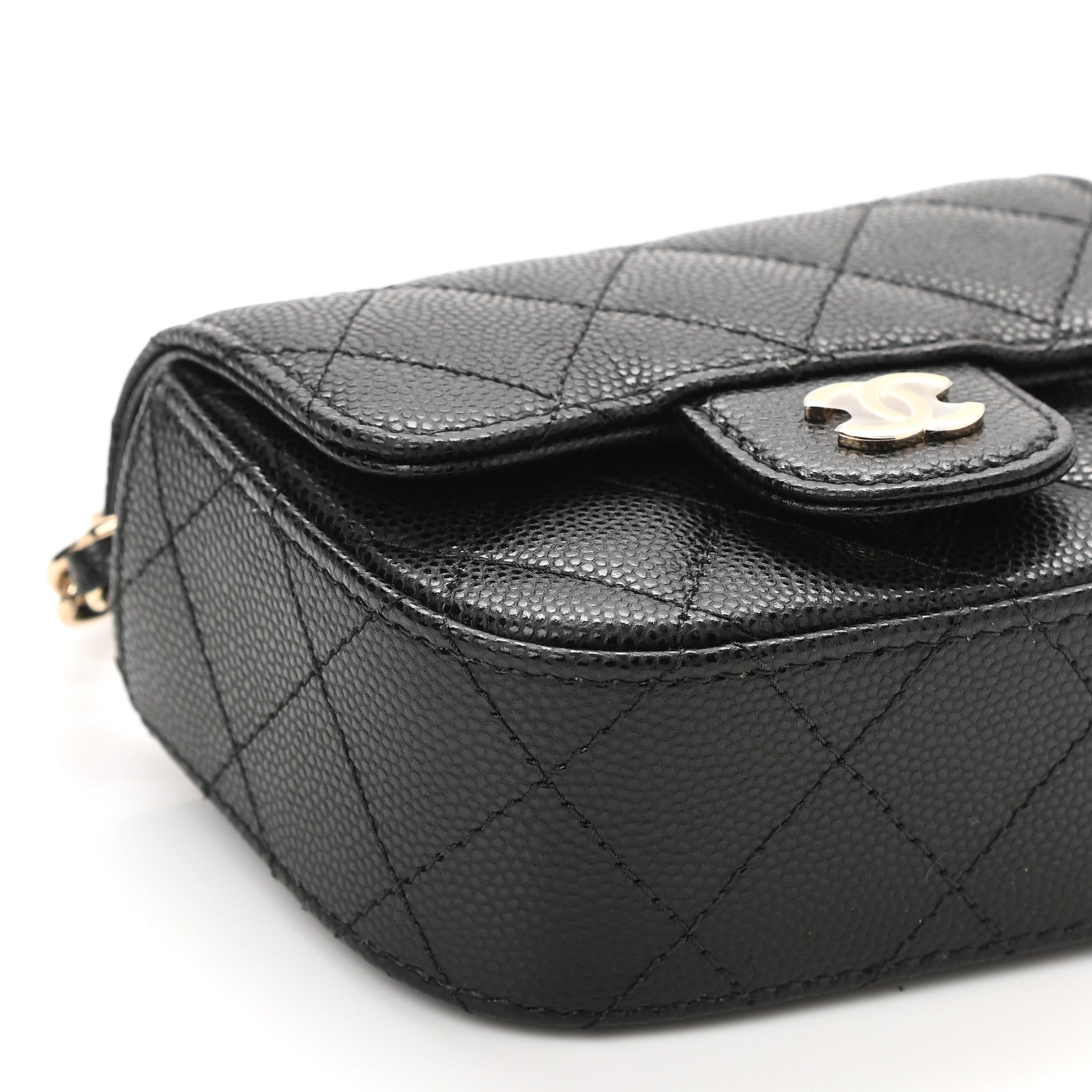 Chanel Caviar Quilted Flap Card Holder On Chain Black 10 of 11