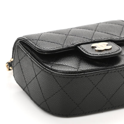 Chanel Caviar Quilted Flap Card Holder On Chain Black 10 of 11