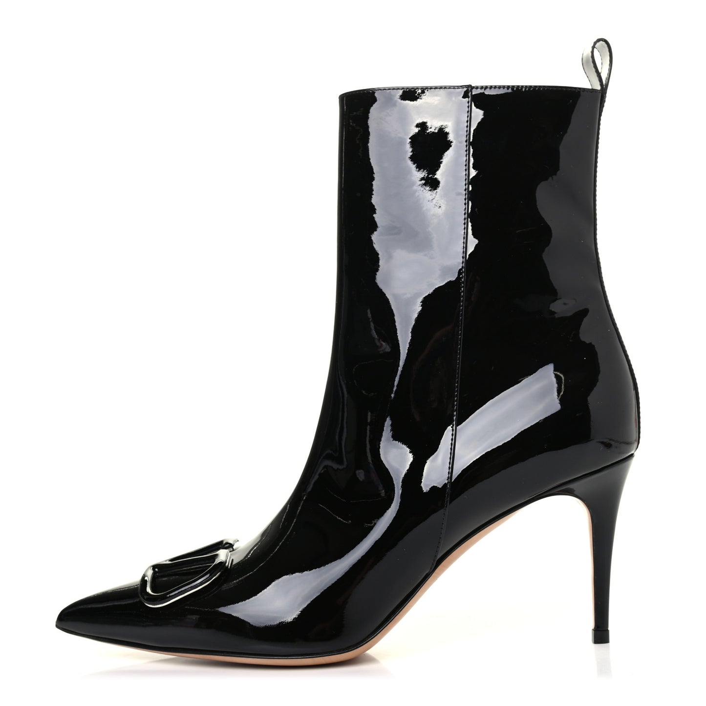 Patent VLogo Ankle Boots 39.5 Black