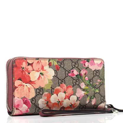 Gucci GG Supreme Monogram Blooms Wrist Wallet Beige Multicolor Dry Rose 2 of 3