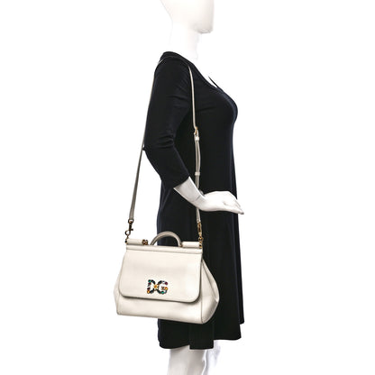 Dolce & Gabbana Stampa Iguana Crystal Medium Miss Sicily Satchel White 2 of 22