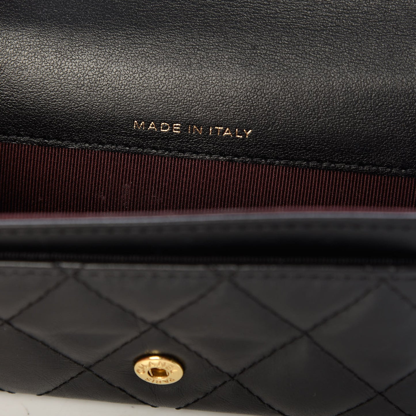 Aged Calfskin Quilted Reissue Flap Card Holder Black