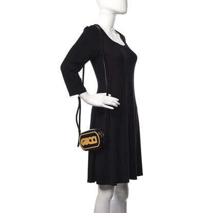 Gucci Patent Rubber Game Patch Logo Convertible Crossbody Belt Bag Black 2 of 9