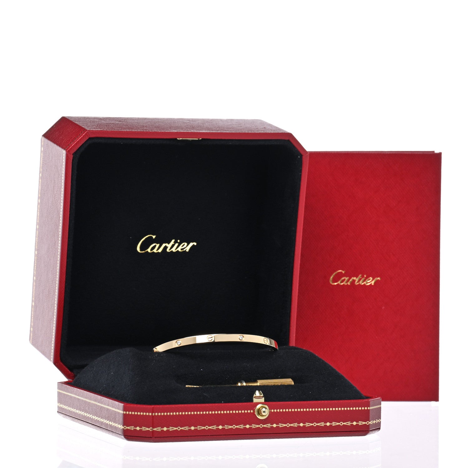 Cartier 18K Yellow Gold 6 Diamond Small LOVE Bracelet 17 8 of 8