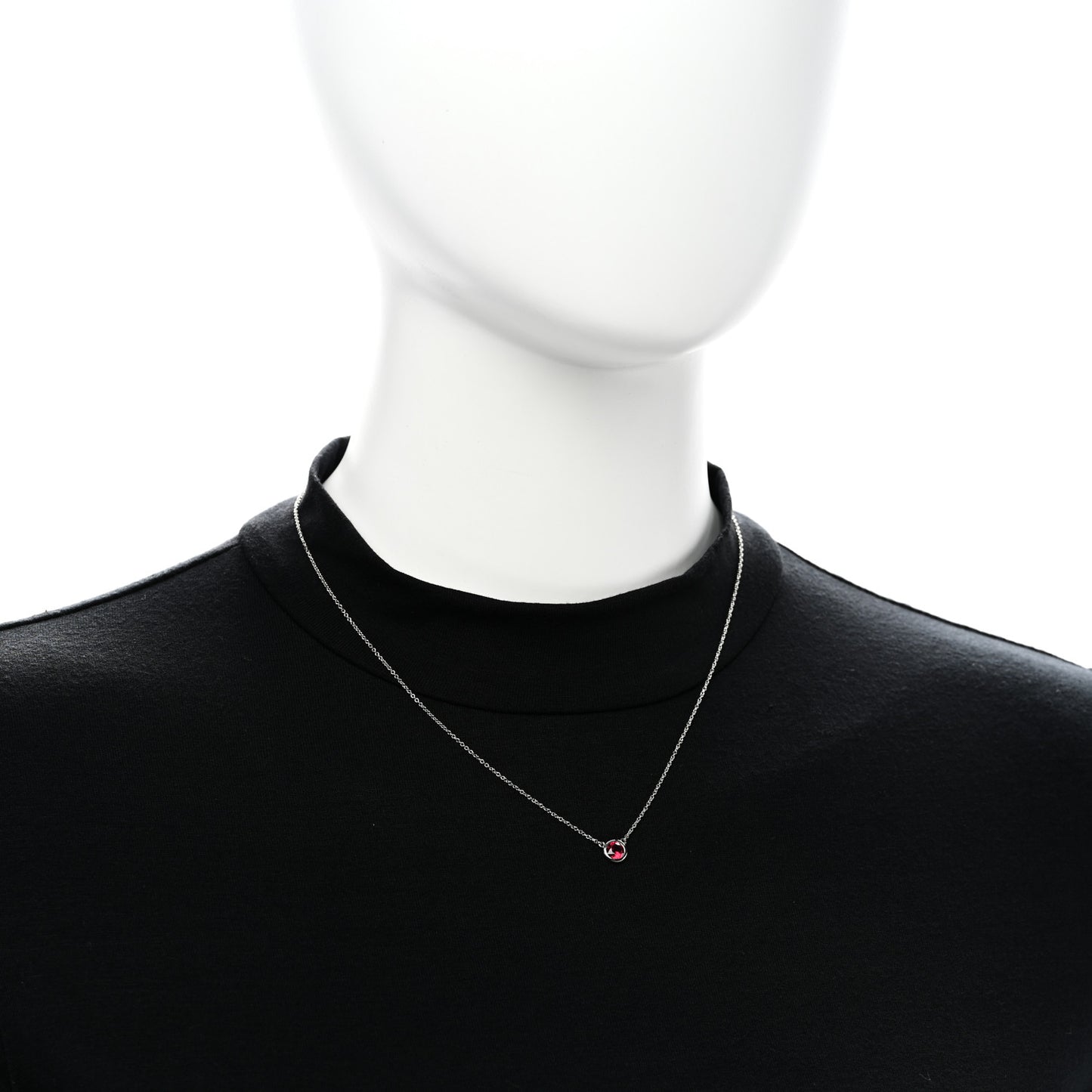 Platinum Ruby Elsa Peretti Color By The Yard Pendant Necklace