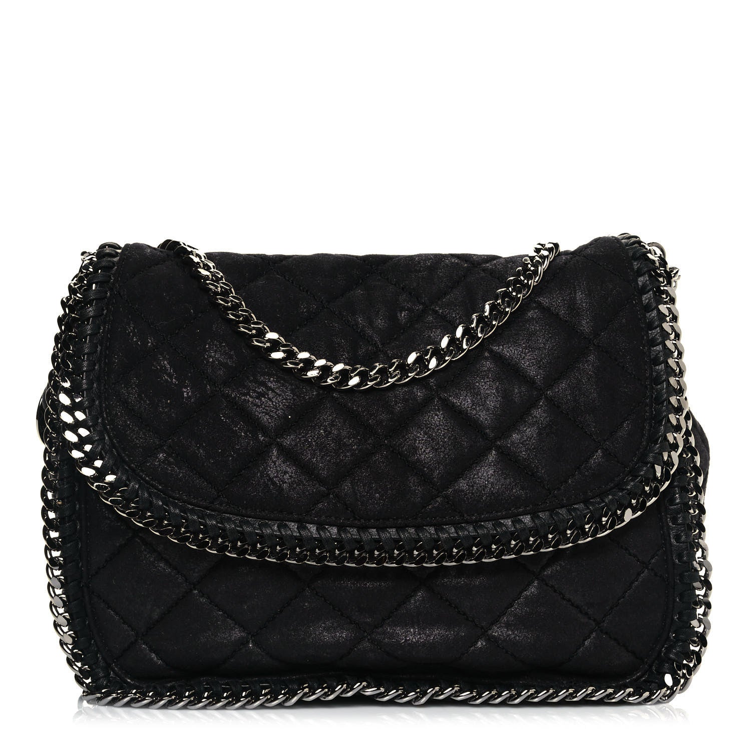 Stella McCartney Shaggy Deer Quilted Falabella Shoulder Bag Black 1 of 12