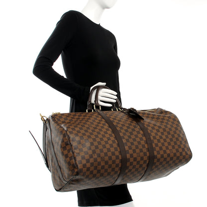 Louis Vuitton Damier Ebene Keepall Bandouliere 55 3 of 16
