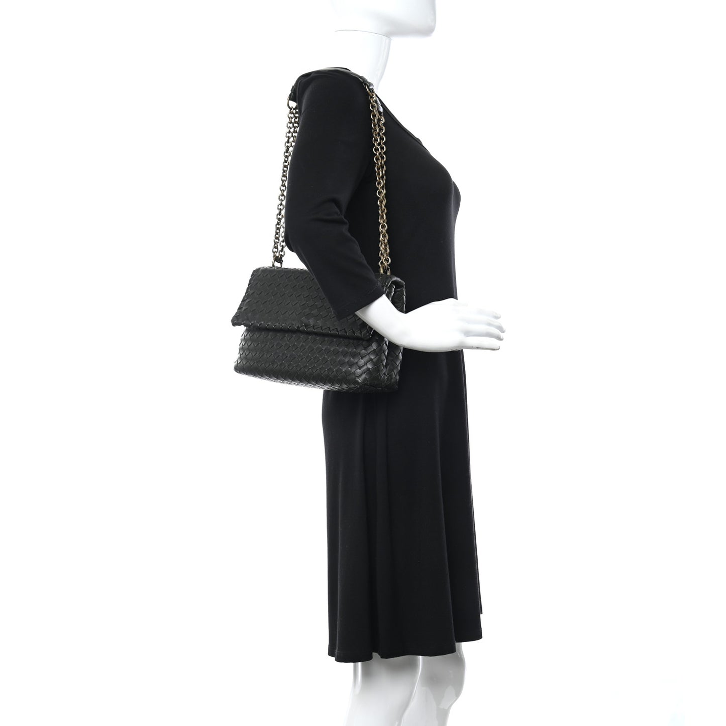 Nappa Intrecciato Small Olimpia Shoulder Bag Dark Moss