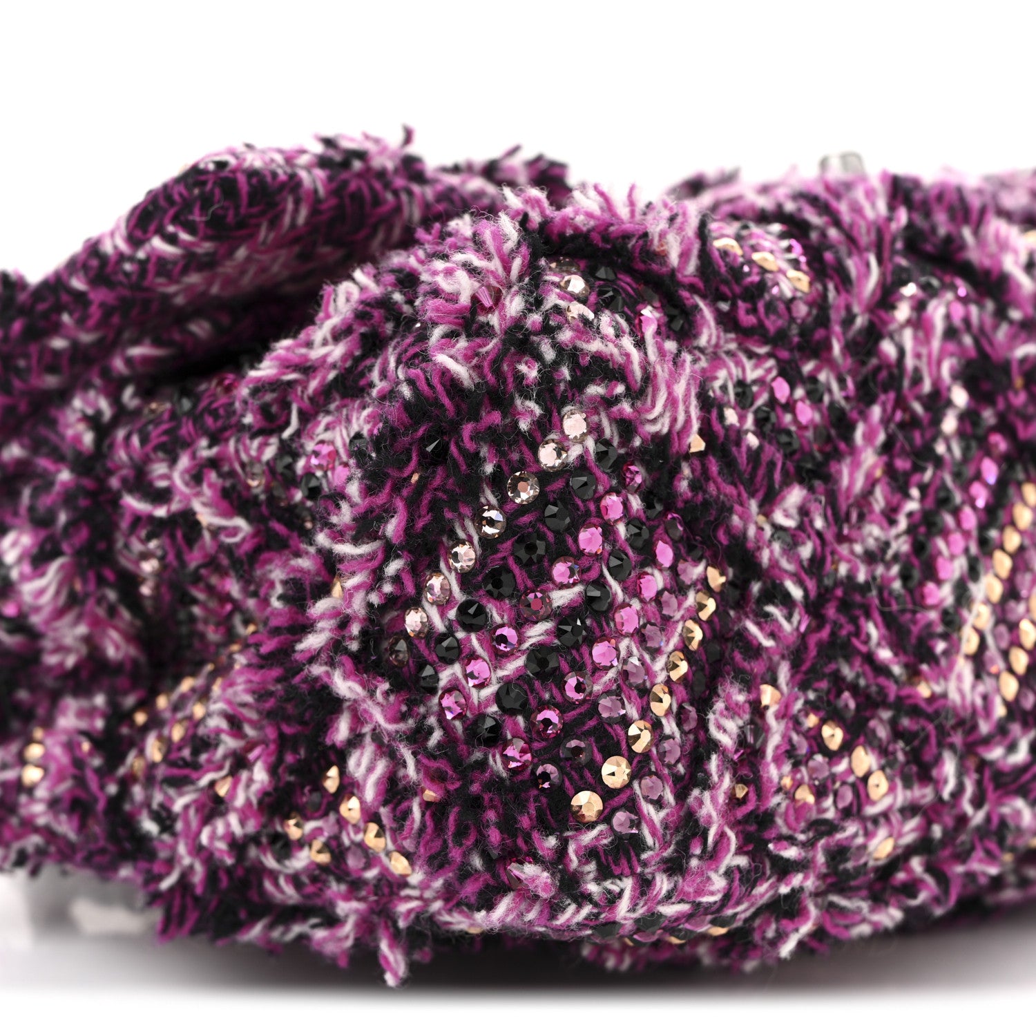 Chanel Crystal Tweed Quilted Medium Double Flap Purple Multicolor 18 of 20