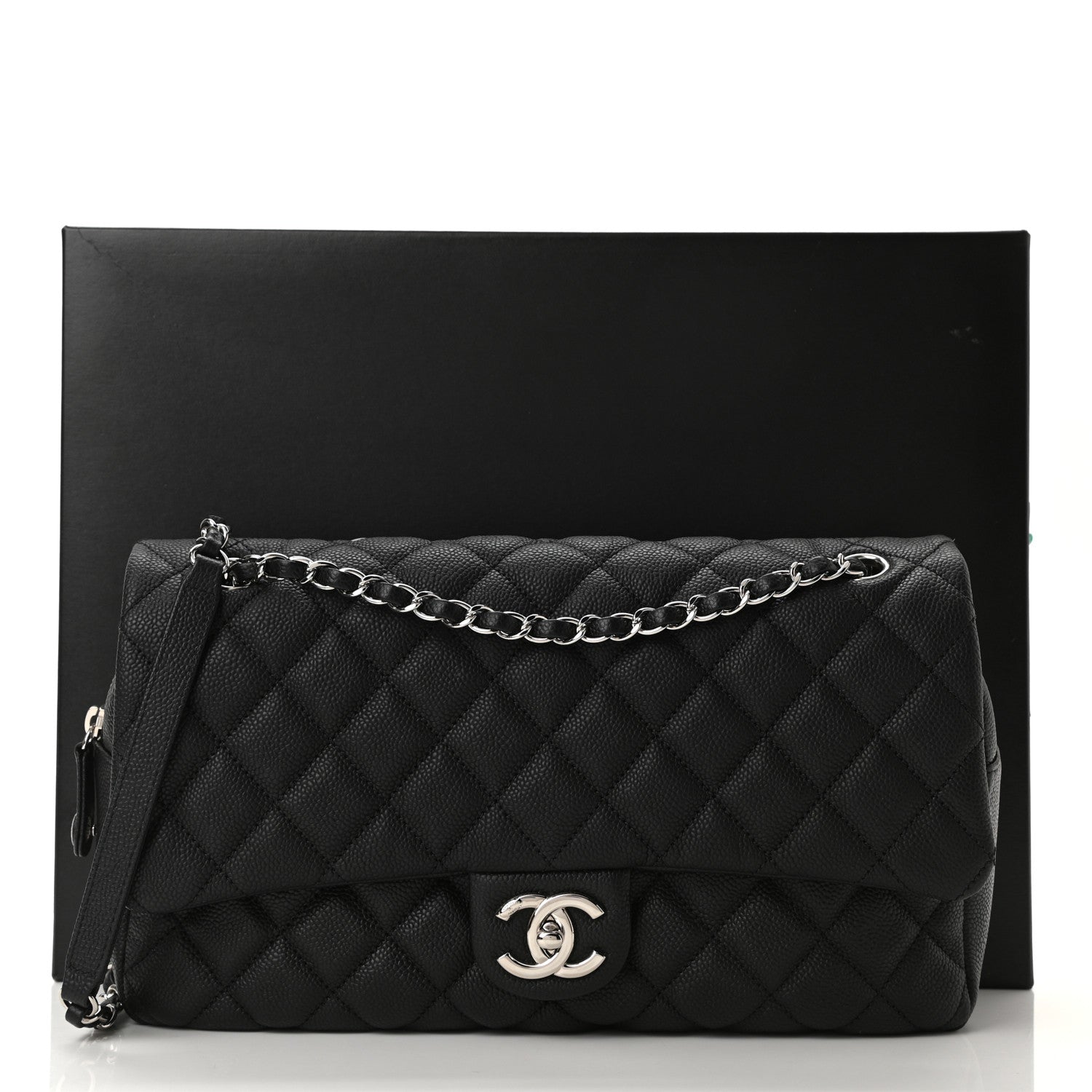 Chanel Caviar Quilted Jumbo Easy Flap Black 11 of 11