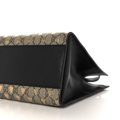 Gucci GG Supreme Monogram Bees Medium Padlock Tote Beige Oro Black 11 of 16
