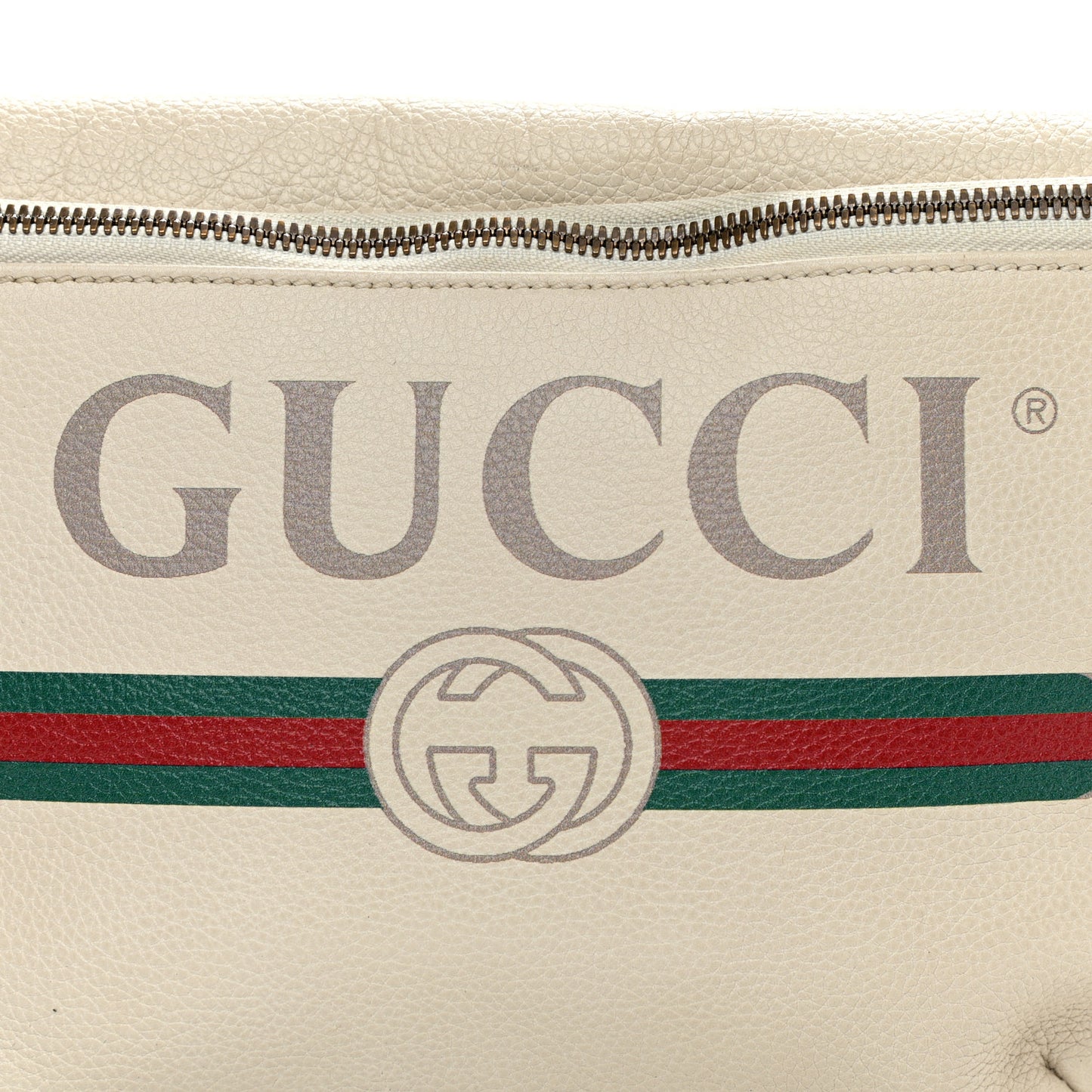 Grained Calfskin Small Logo Belt Bag White