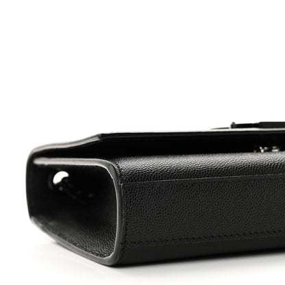 Saint Laurent Grain De Poudre Small Monogram Monochrome Kate Satchel Black 8 of 9