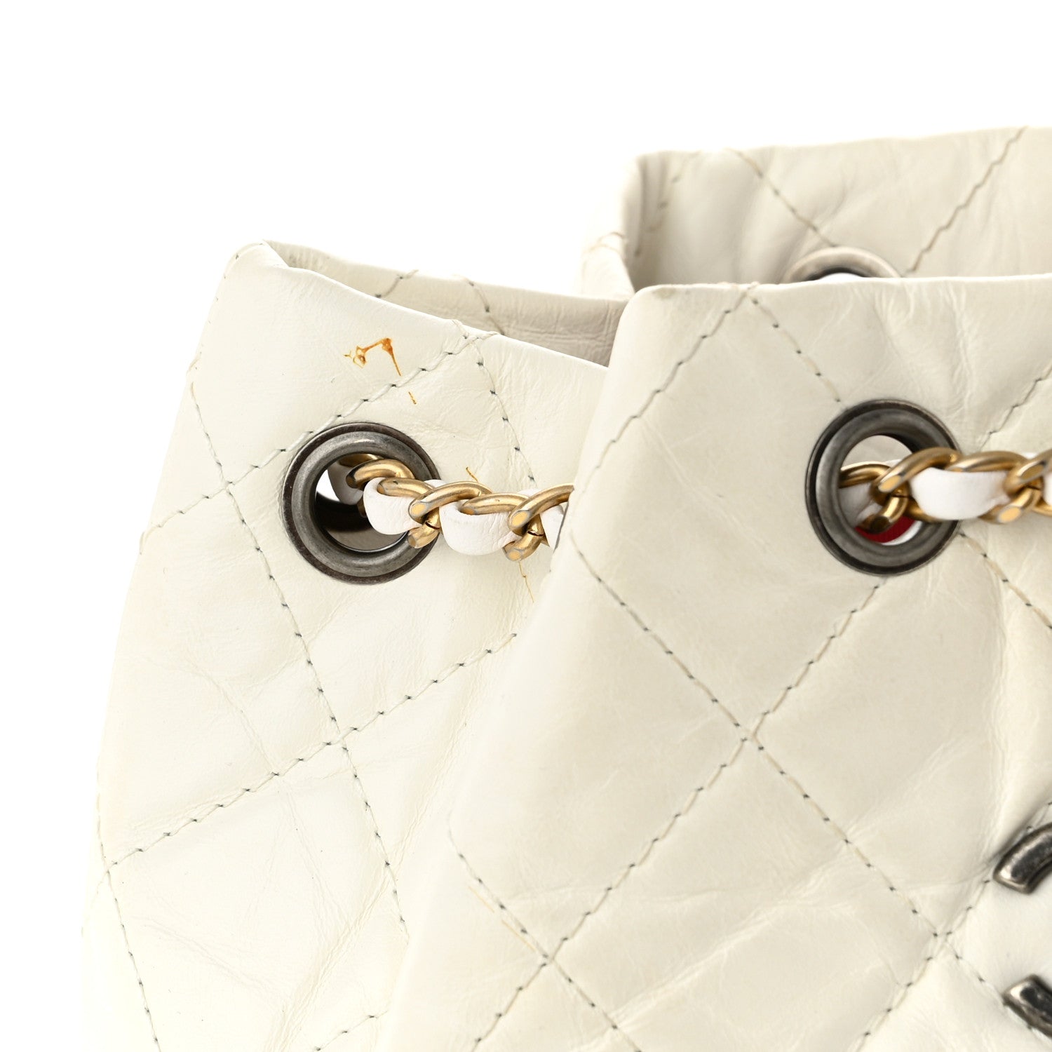 Chanel Aged Calfskin Quilted Small Gabrielle Backpack White 13 of 13