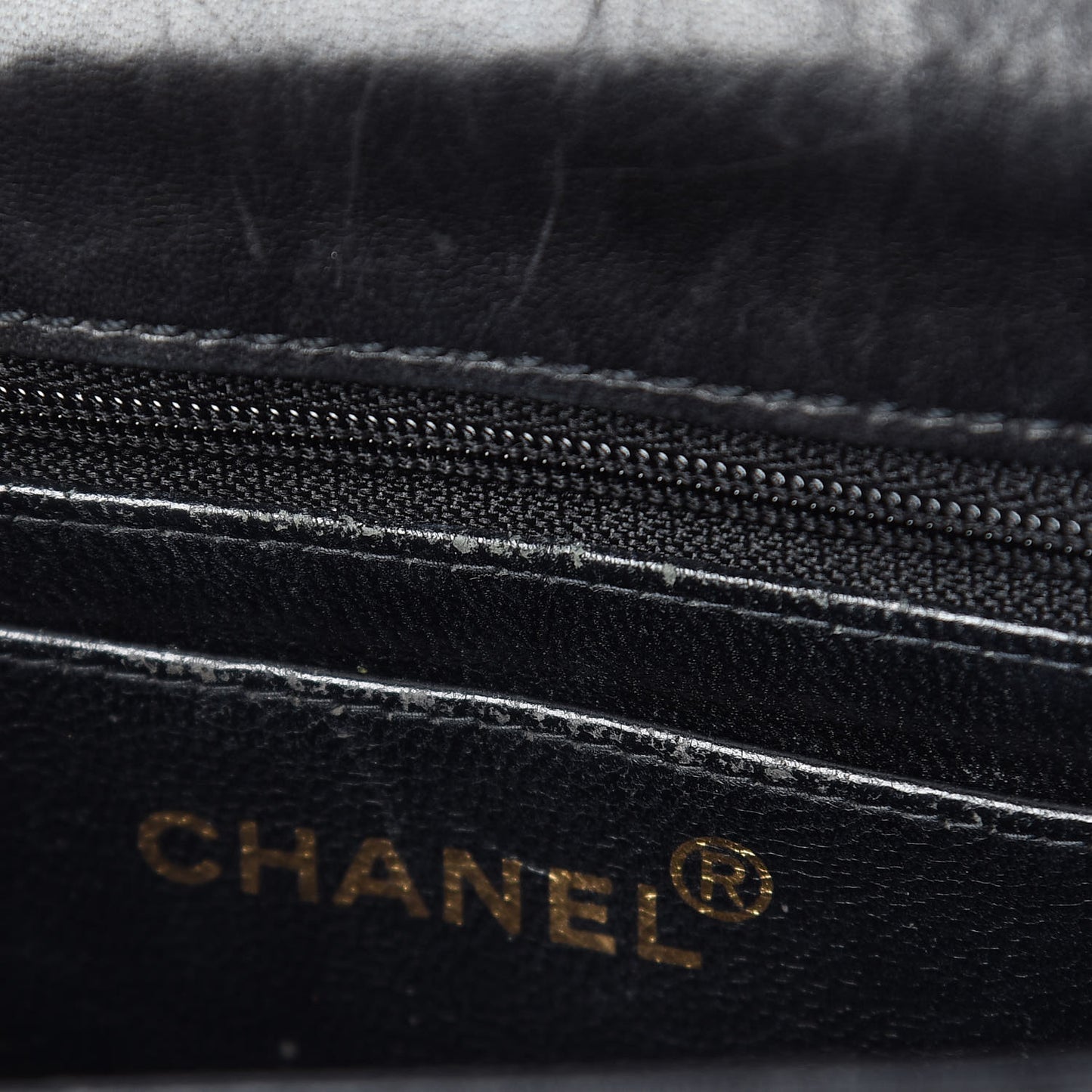 Glazed Calfskin Quilted Mini Square Flap Black