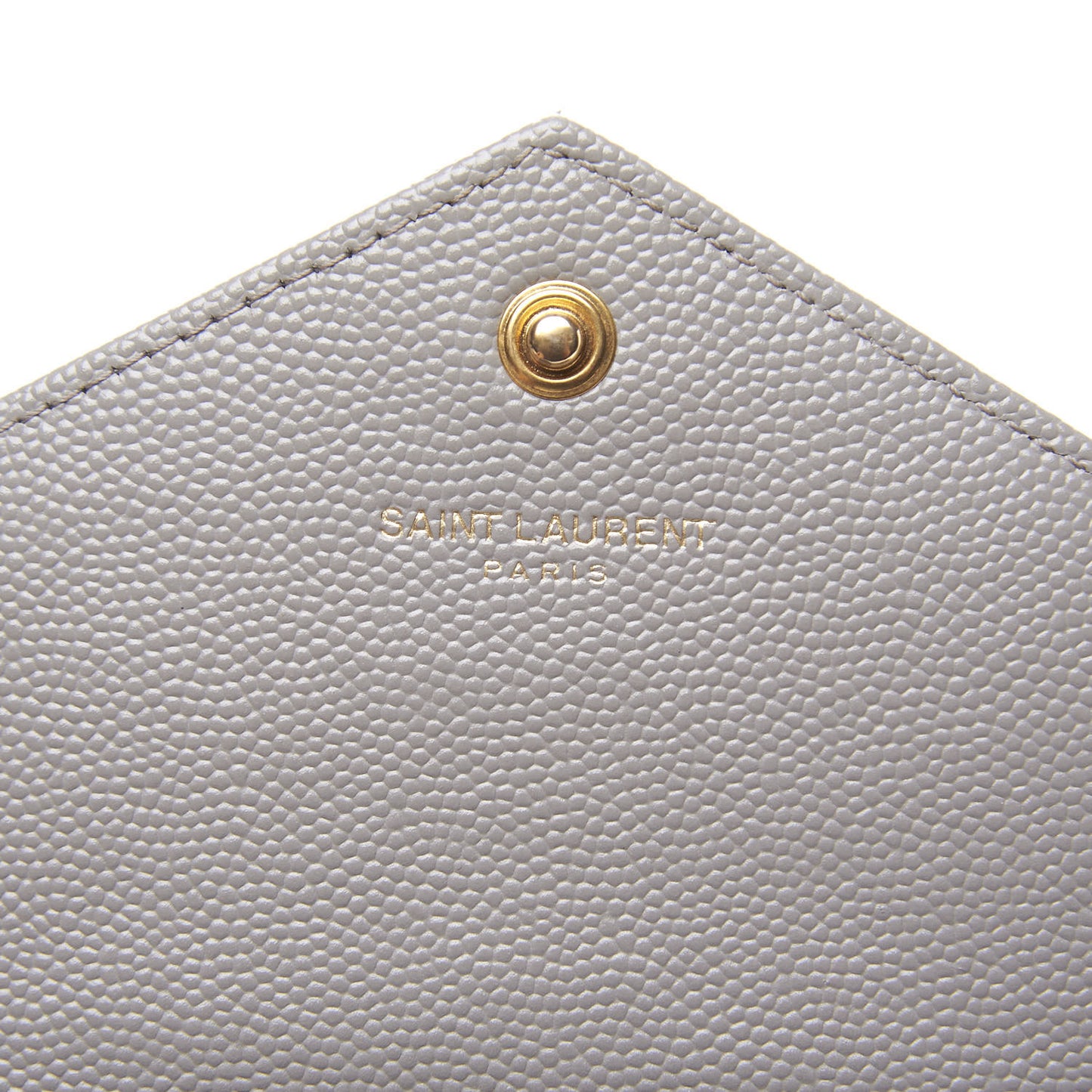 Grain De Poudre Matelasse Chevron Monogram Envelope Chain Wallet Oyster Grey