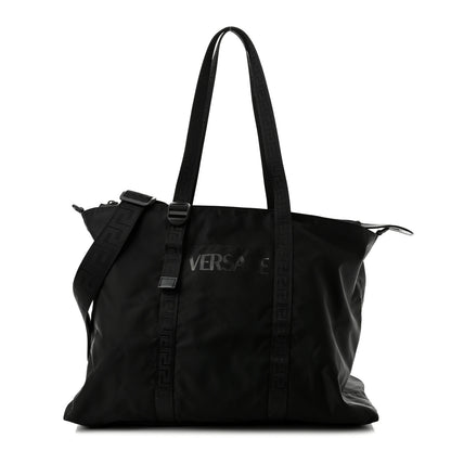 Versace Nylon La Greca Logo Tote Black 1 of 10