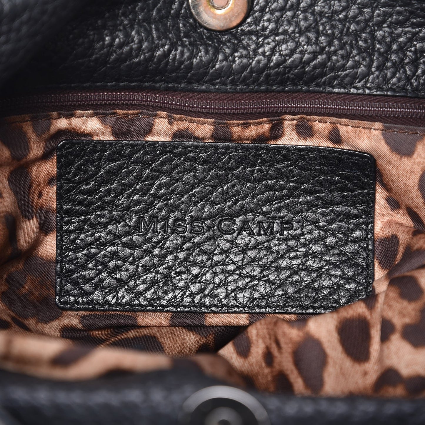 Calfskin Miss Camp Shoulder Bag Black