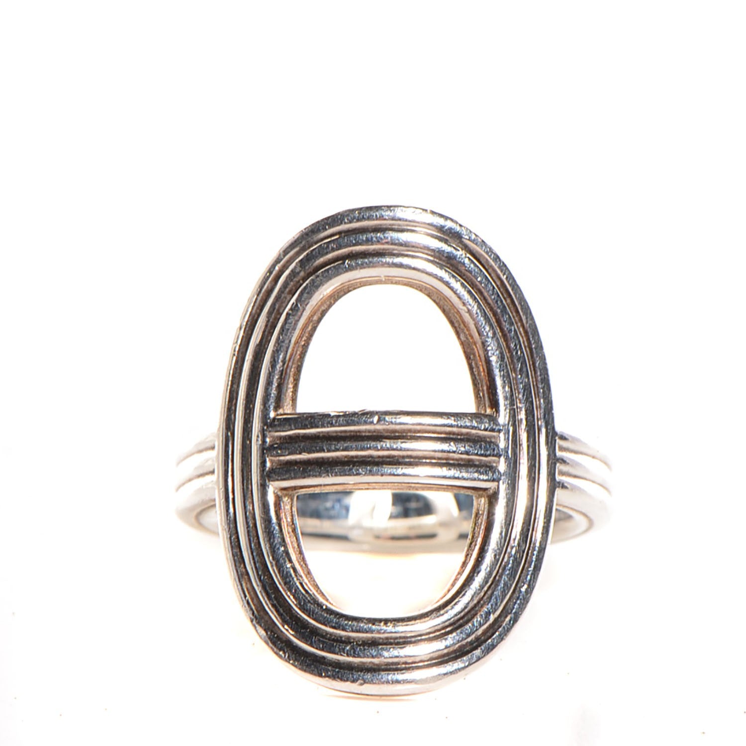 Hermes Sterling Silver Vertical Chaine d'Ancre 24 Ring 50 5.25 1 of 7