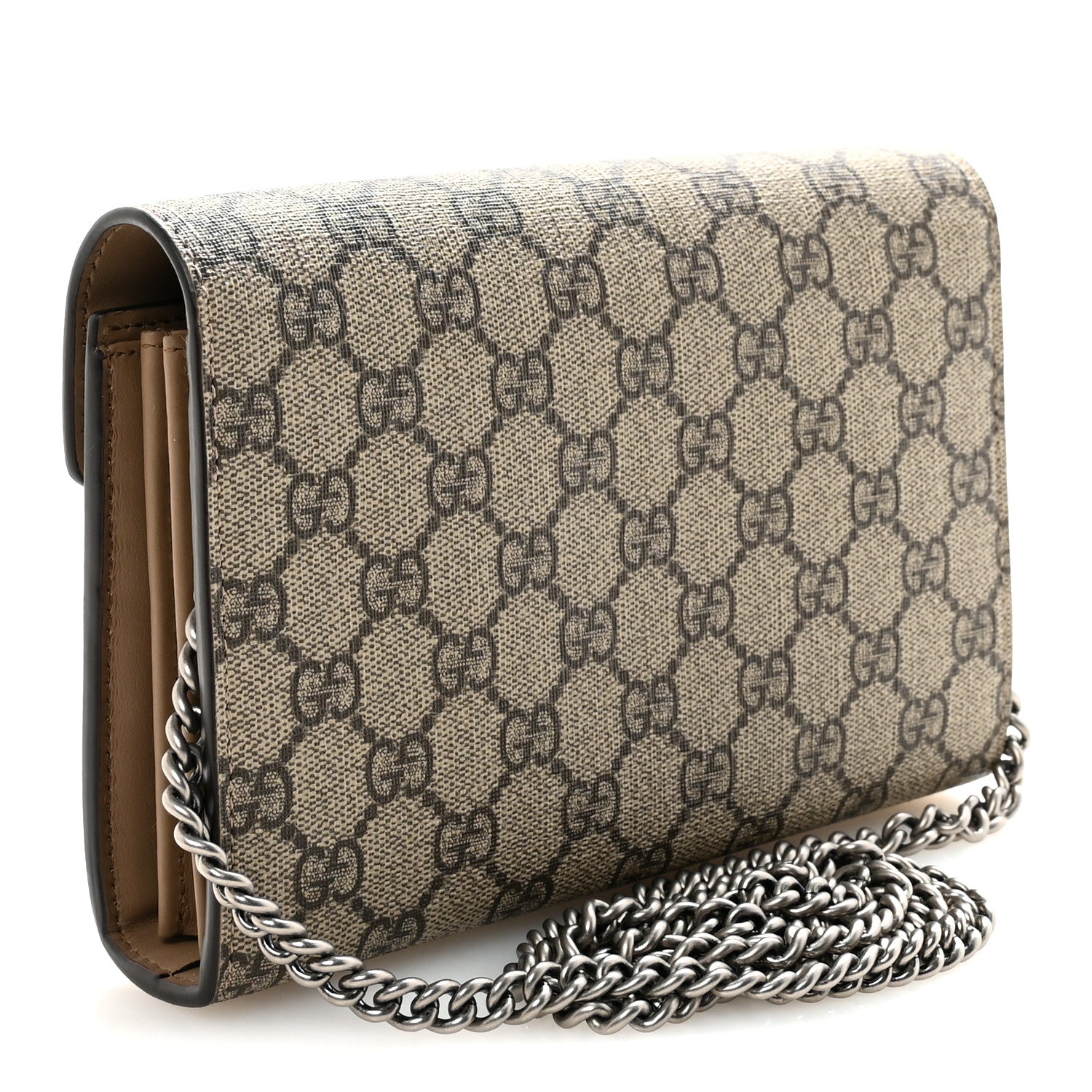 Gucci GG Supreme Monogram Mini Dionysus Chain Wallet Beige Taupe 3 of 10