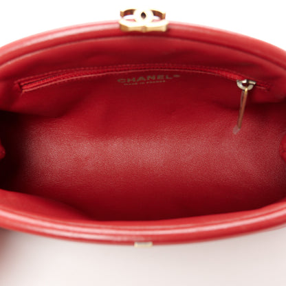 Chanel Lambskin Chevron Quilted Timeless Clutch Red 5 of 8