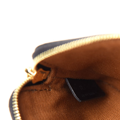 Celine Triomphe Canvas Logo Coin and Card Pouch With Hook Black 6 of 7