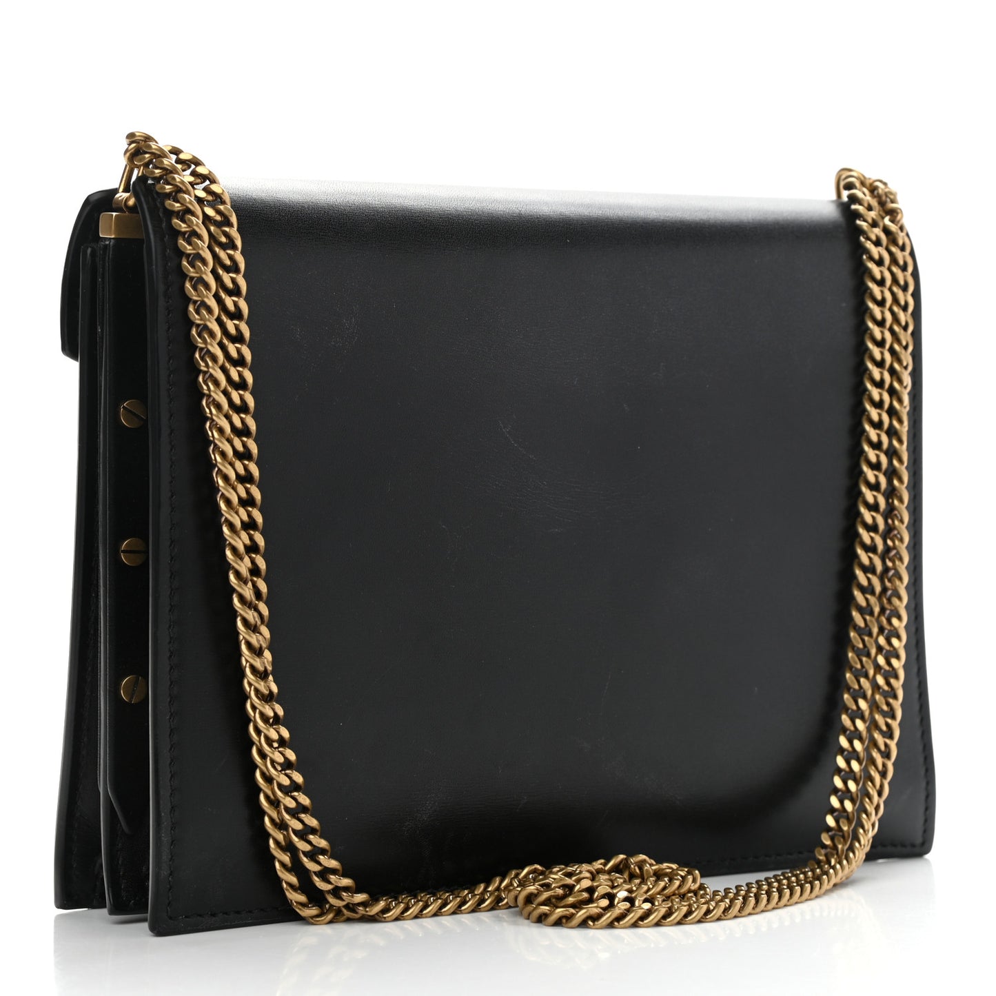 Smooth Calfskin Monogram Cassandra Clasp Bag Black