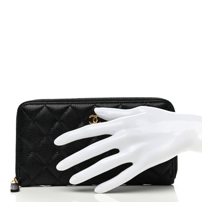 Chanel Caviar Quilted Large Gusset Zip Around Wallet Black 2 of 10