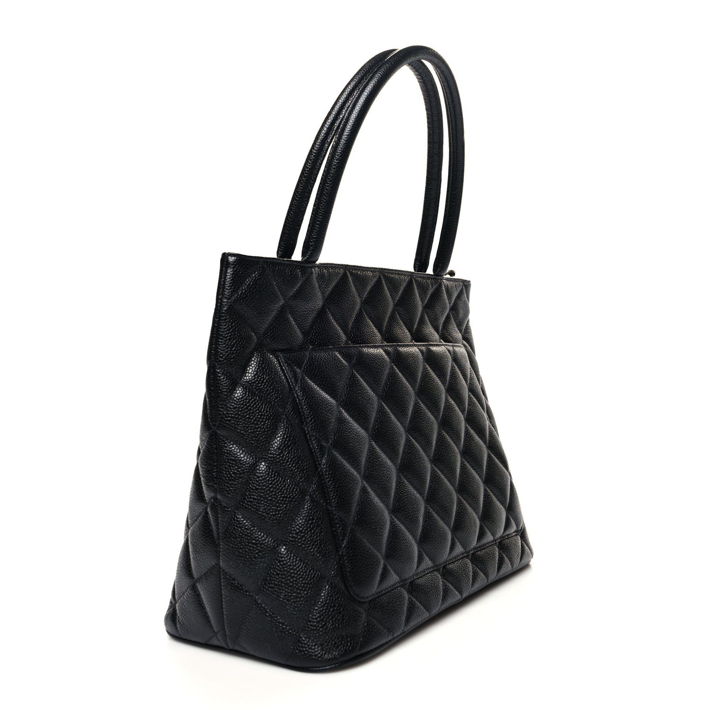 Caviar Quilted Medallion Tote Black