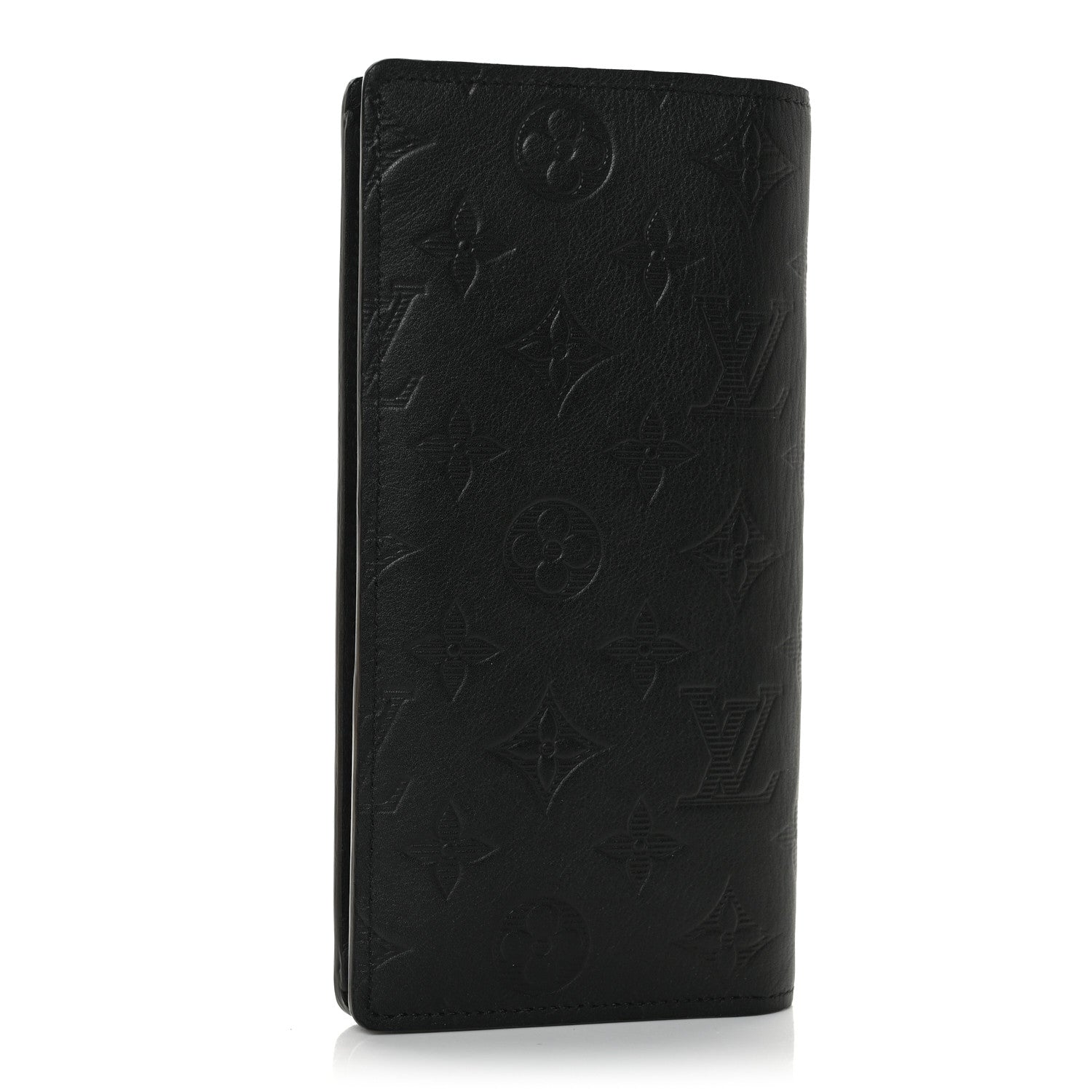 Louis Vuitton Calfskin Monogram Shadow Brazza Wallet Black 3 of 10