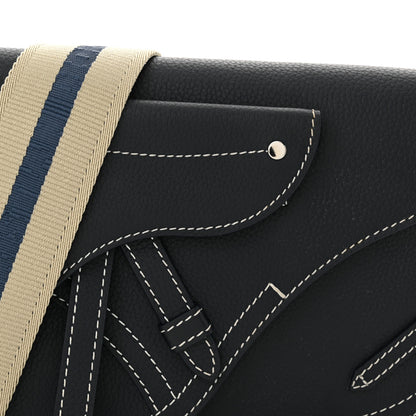 Christian Dior X KAWS Grained Calfskin Saddle Pouch Navy Blue 8 of 11