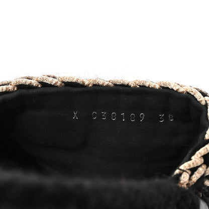 Chanel Braided Knit CC Mules 38 Black Gold 8 of 9