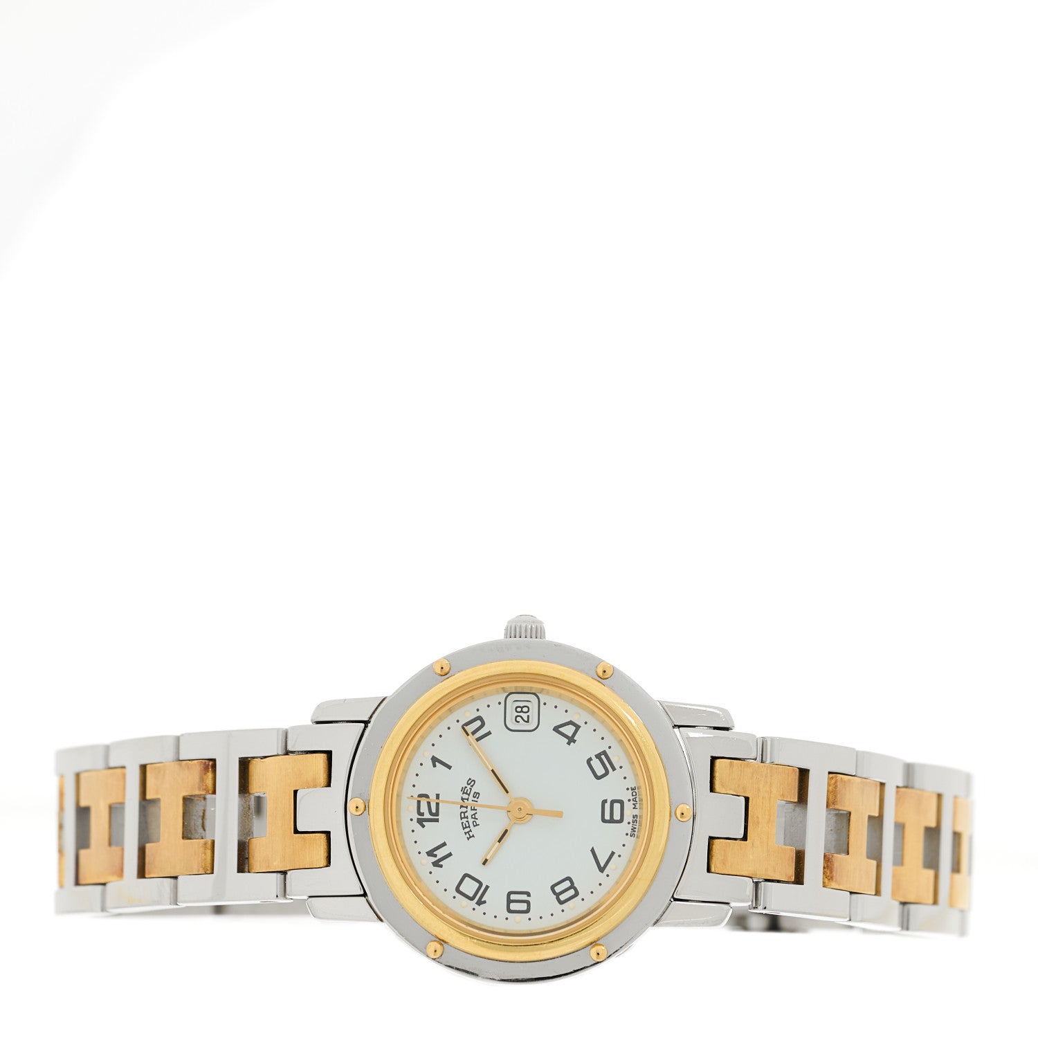 Hermes Stainless Steel 24mm Clipper Quartz Watch Gold 2 of 4