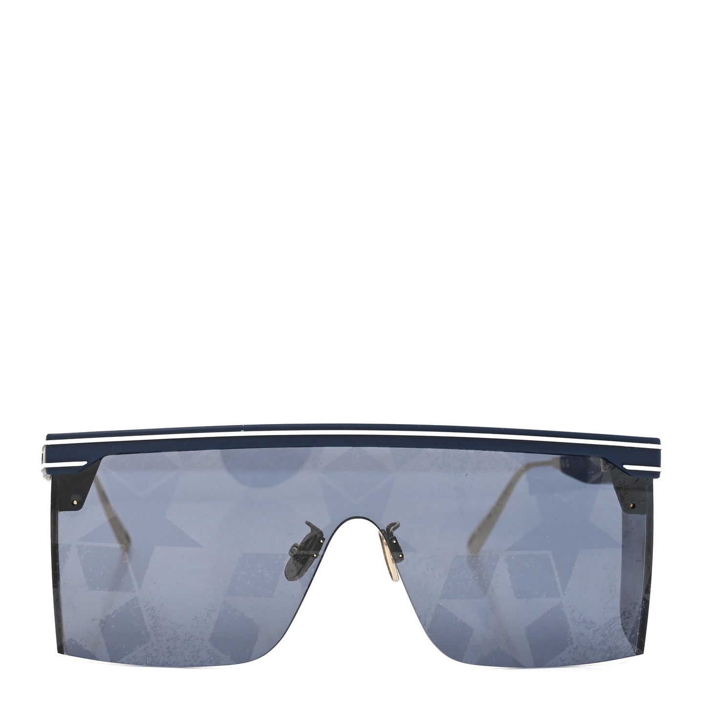 Geometric Diorclub M1U Mask Sunglasses Matte Blue